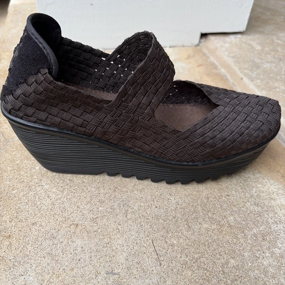 Bundle Bernie Mev Lulia Bronze + Brown/Black Wedge Mary Jane Shoes 39/8.5